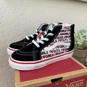 Vans Toddler Shoes Sk8-Hi Zip “I Heart” NWT